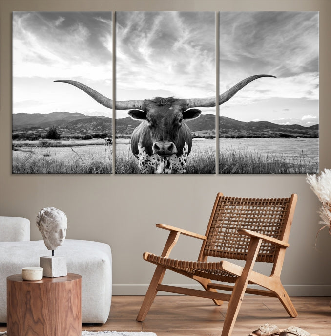 Big Horn of Cow Wall Art Canvas Print