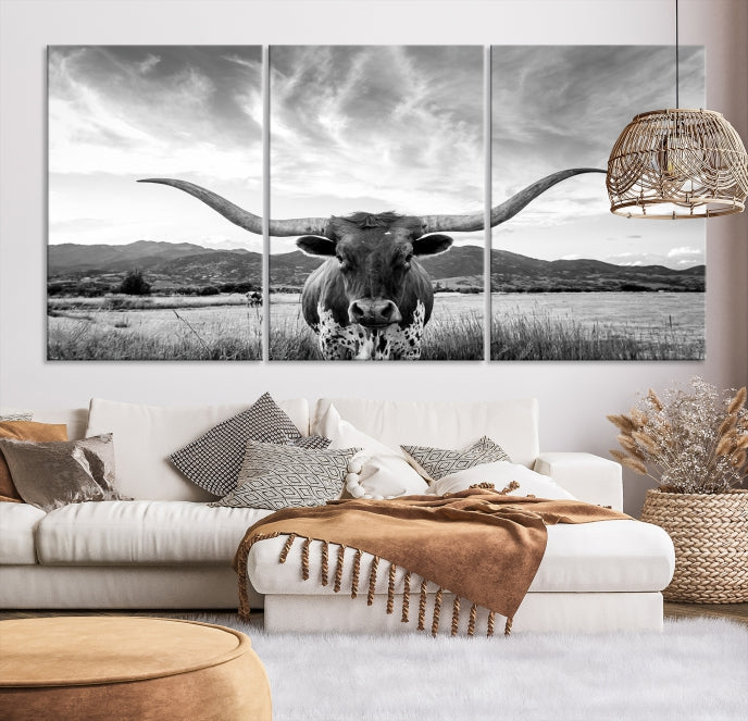 Big Horn of Cow Wall Art Canvas Print