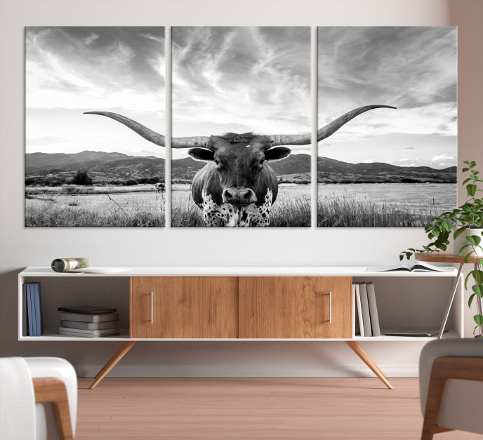 Big Horn of Cow Wall Art Canvas Print