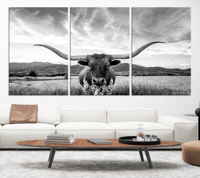 Big Horn of Cow Wall Art Canvas Print