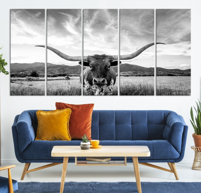 Big Horn of Cow Wall Art Canvas Print