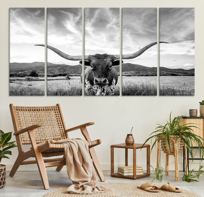 Big Horn of Cow Wall Art Canvas Print