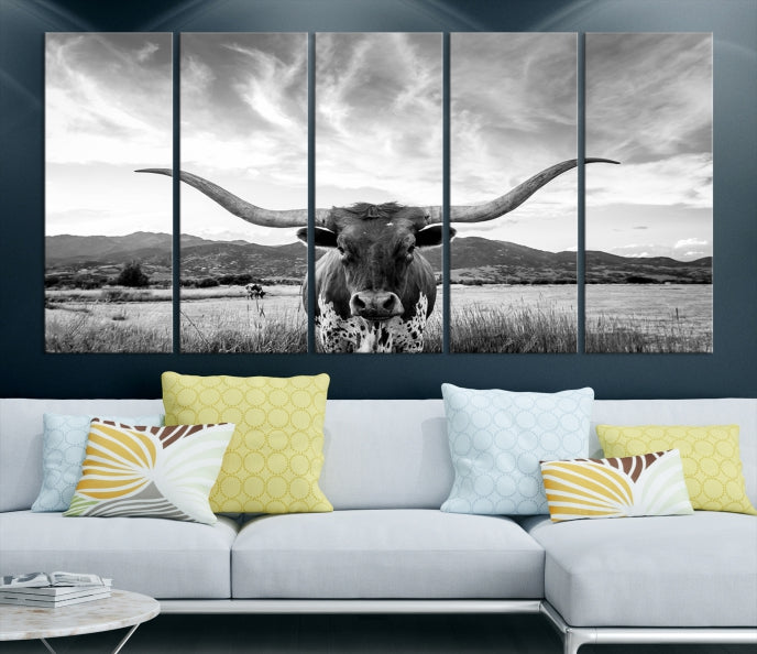 Big Horn of Cow Wall Art Canvas Print