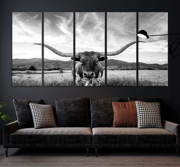 Big Horn of Cow Wall Art Canvas Print