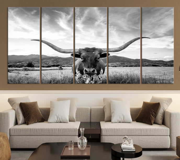 Big Horn of Cow Wall Art Canvas Print