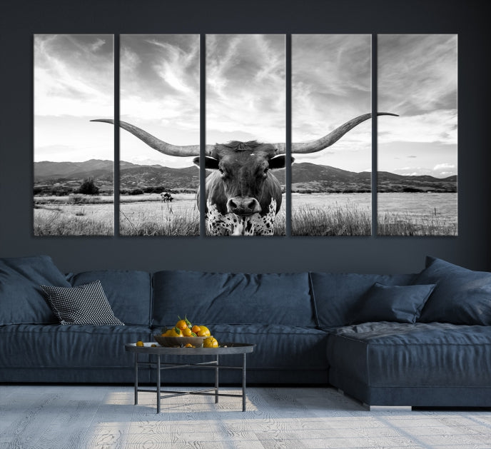 Big Horn of Cow Wall Art Canvas Print