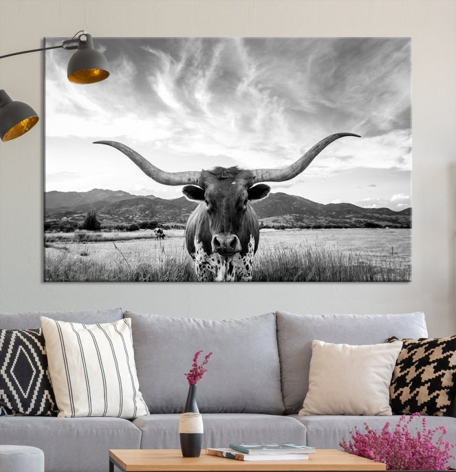 Big Horn of Cow Wall Art Canvas Print