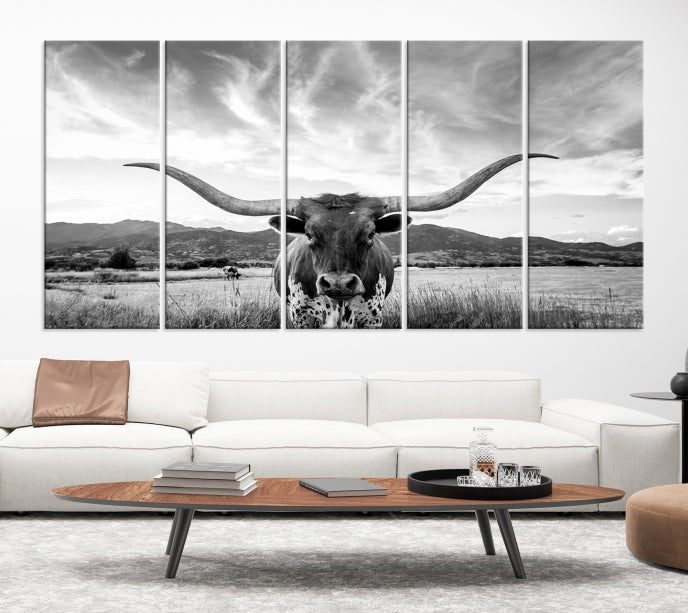 Big Horn of Cow Wall Art Canvas Print