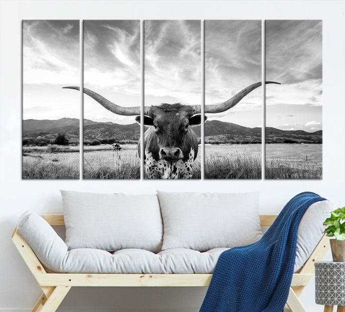 Big Horn of Cow Wall Art Canvas Print