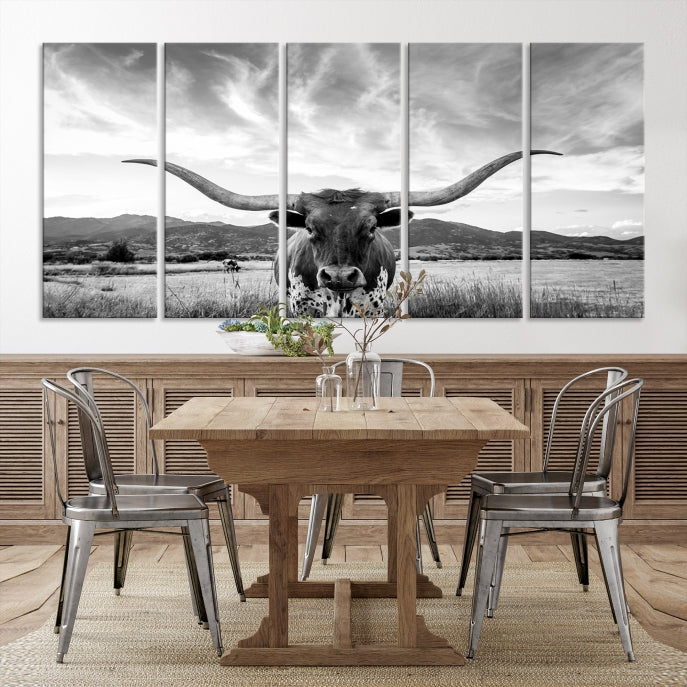 Big Horn of Cow Wall Art Canvas Print