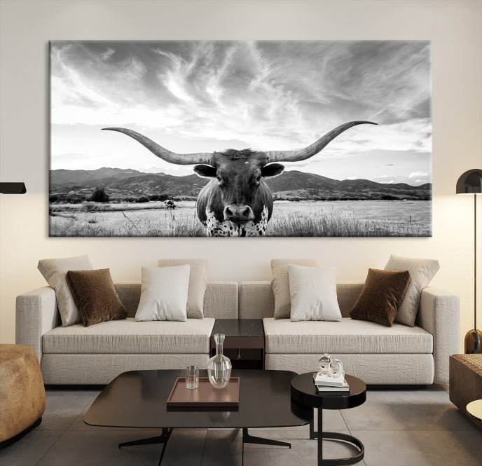 Big Horn of Cow Wall Art Canvas Print