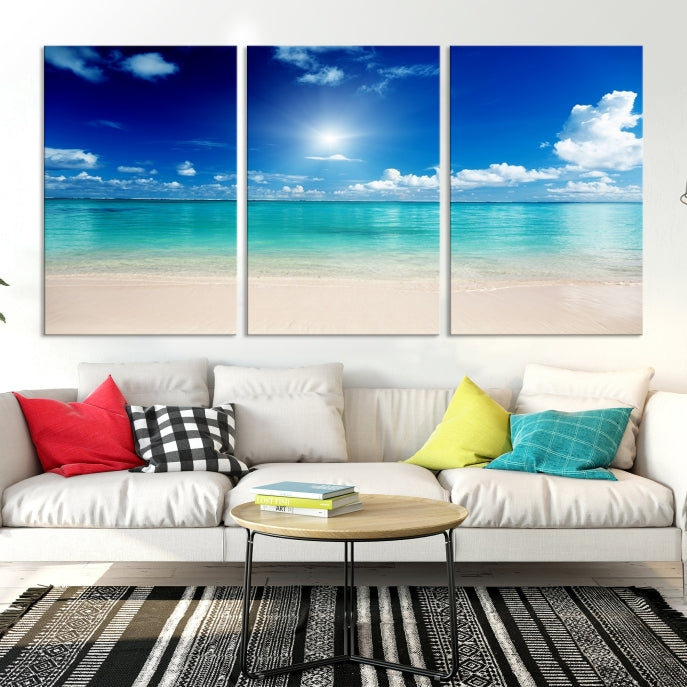 The Light on Sea and Beach Canvas Print