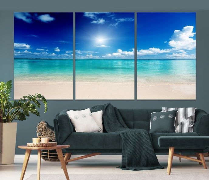 The Light on Sea and Beach Canvas Print