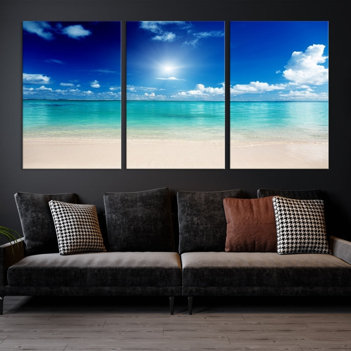 The Light on Sea and Beach Canvas Print