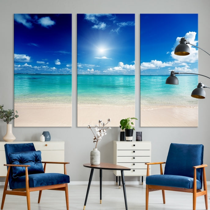 The Light on Sea and Beach Canvas Print