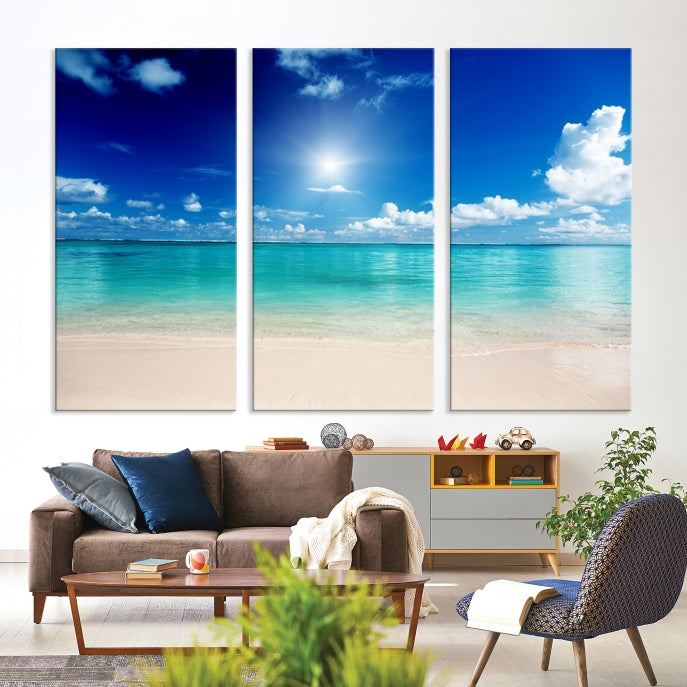 The Light on Sea and Beach Canvas Print