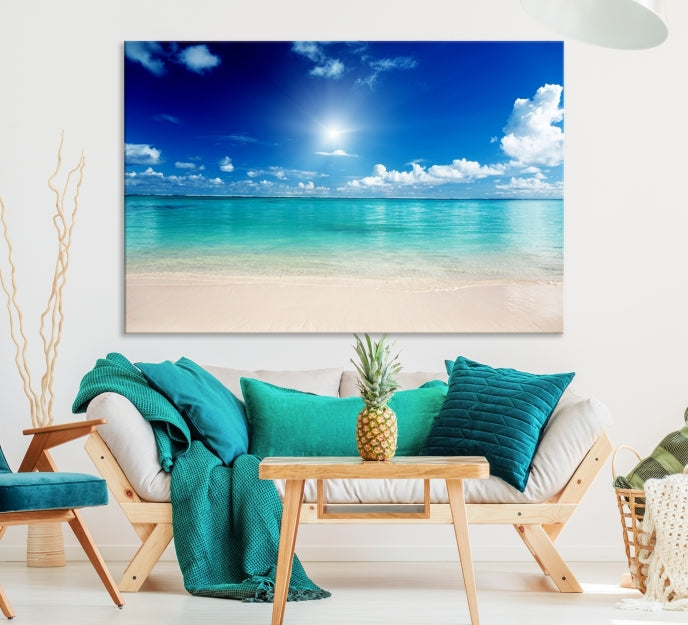 The Light on Sea and Beach Canvas Print