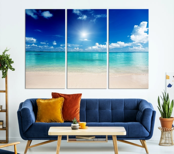 The Light on Sea and Beach Canvas Print