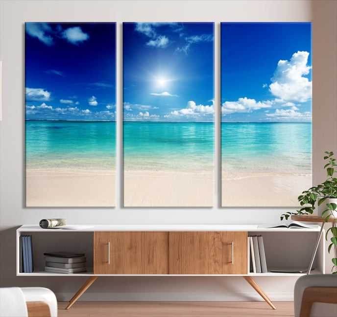 The Light on Sea and Beach Canvas Print