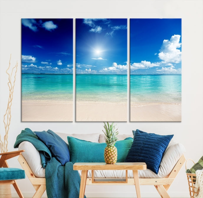 The Light on Sea and Beach Canvas Print