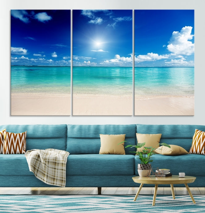 The Light on Sea and Beach Canvas Print