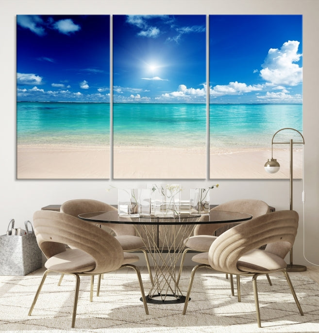 The Light on Sea and Beach Canvas Print