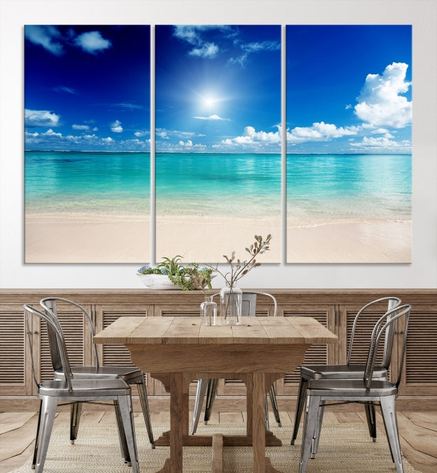 The Light on Sea and Beach Canvas Print