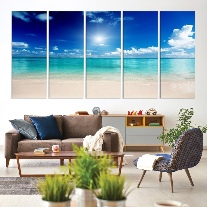 The Light on Sea and Beach Canvas Print