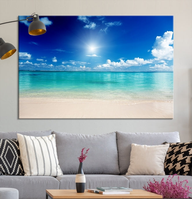 The Light on Sea and Beach Canvas Print