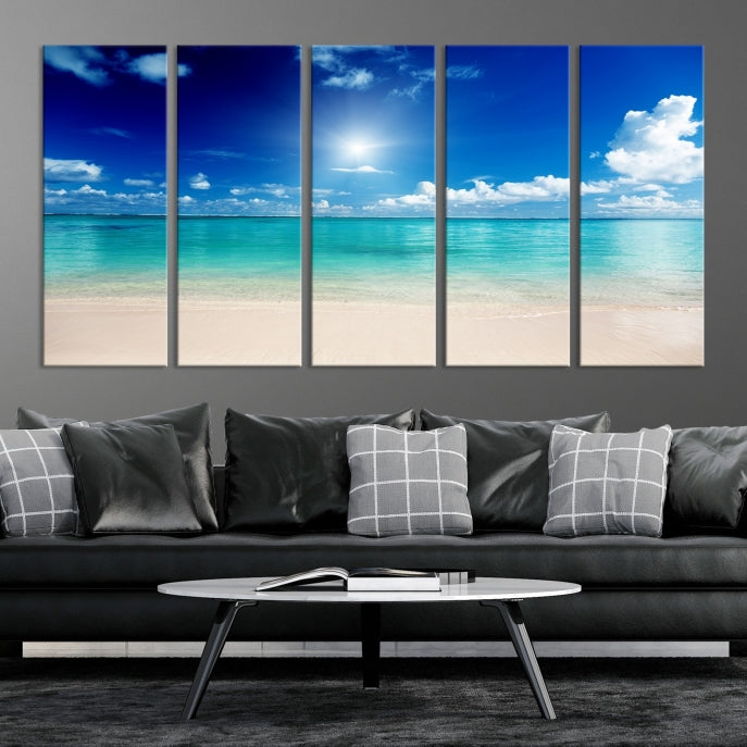 The Light on Sea and Beach Canvas Print