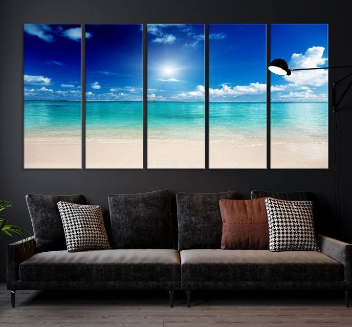 The Light on Sea and Beach Canvas Print