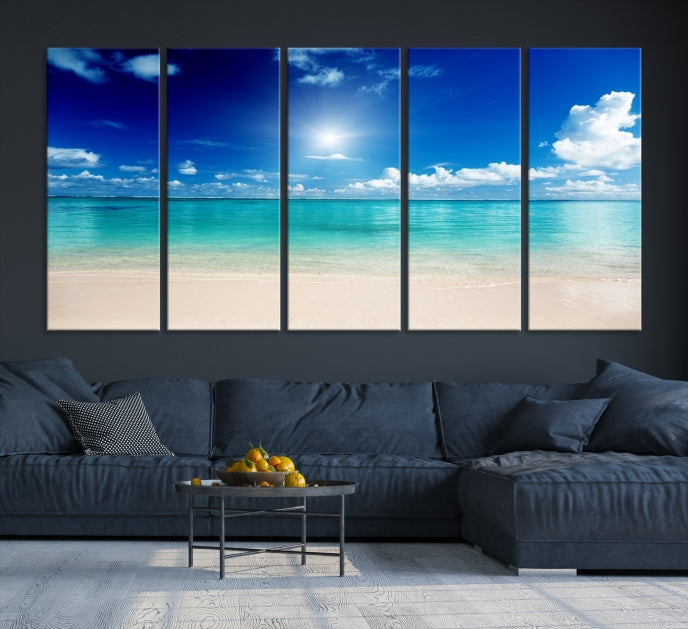 The Light on Sea and Beach Canvas Print