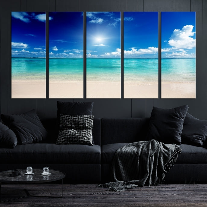 The Light on Sea and Beach Canvas Print