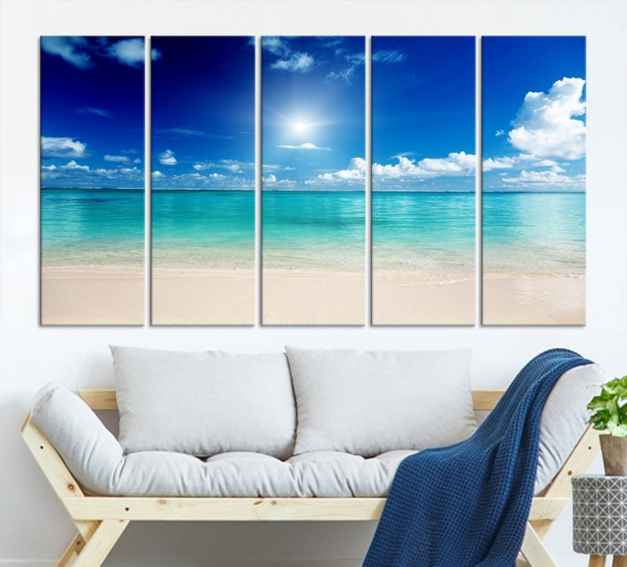 The Light on Sea and Beach Canvas Print