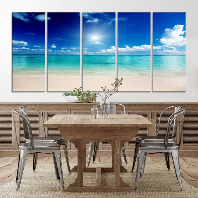 The Light on Sea and Beach Canvas Print