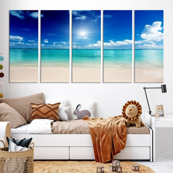 The Light on Sea and Beach Canvas Print