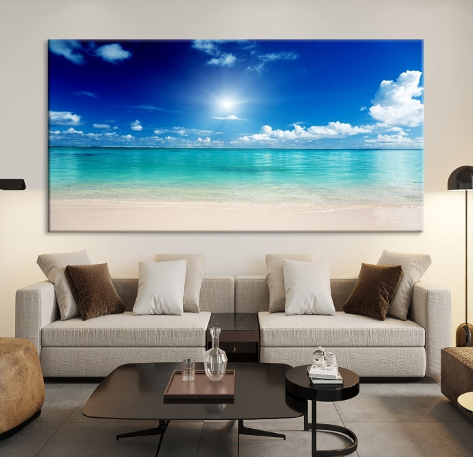 The Light on Sea and Beach Canvas Print