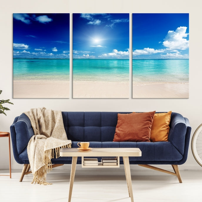 The Light on Sea and Beach Canvas Print