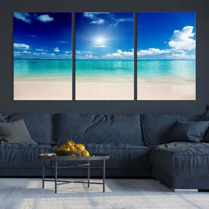 The Light on Sea and Beach Canvas Print