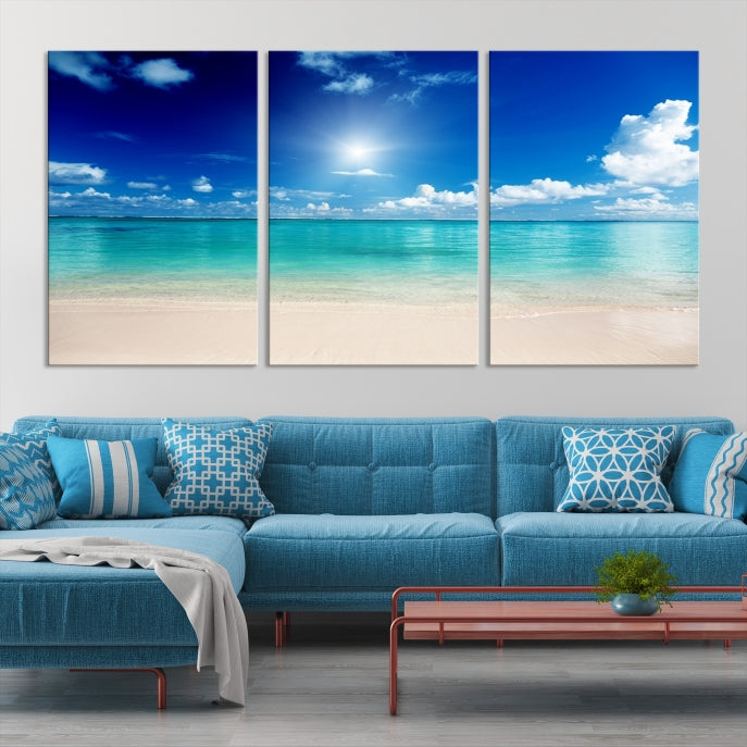 The Light on Sea and Beach Canvas Print