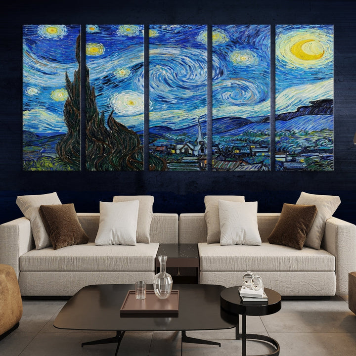 The Starry Night by Vincent van Gogh Canvas Painting Famous Modern Wall Art Print