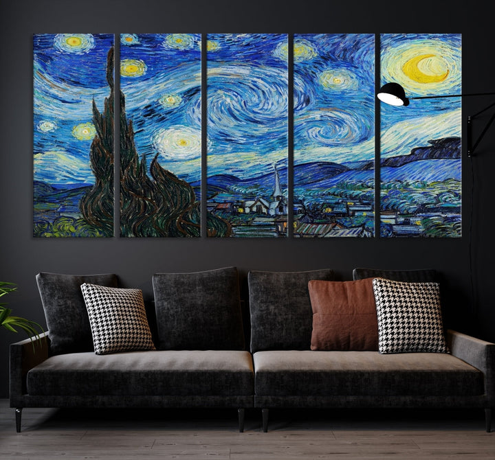 The Starry Night by Vincent van Gogh Canvas Painting Famous Modern Wall Art Print