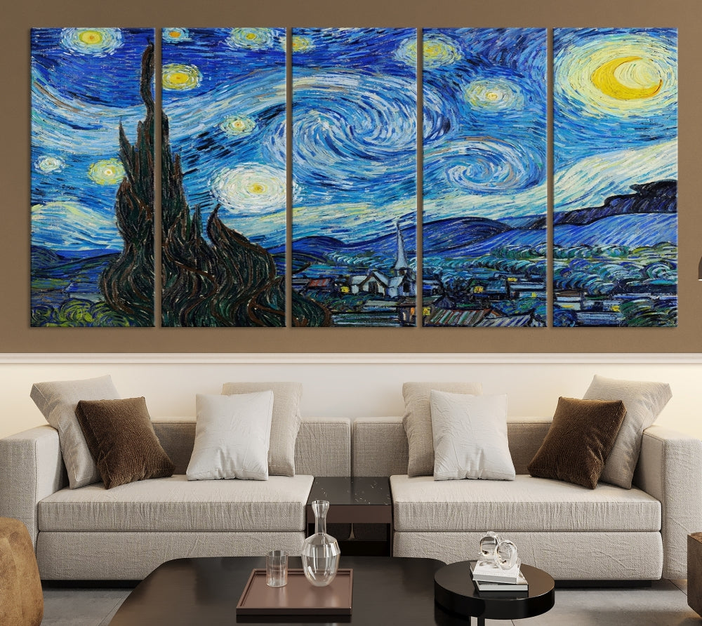 The Starry Night by Vincent van Gogh Canvas Painting Famous Modern Wall Art Print