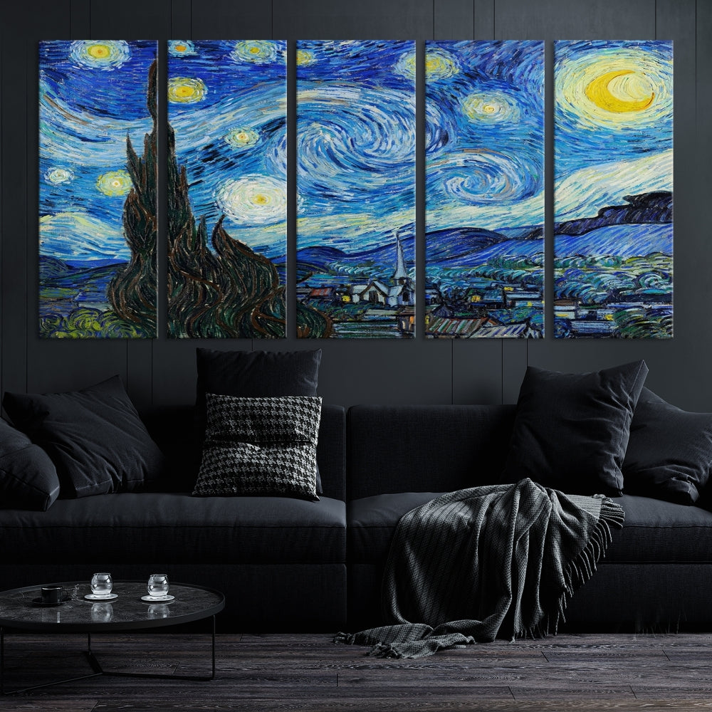 The Starry Night by Vincent van Gogh Canvas Painting Famous Modern Wall Art Print