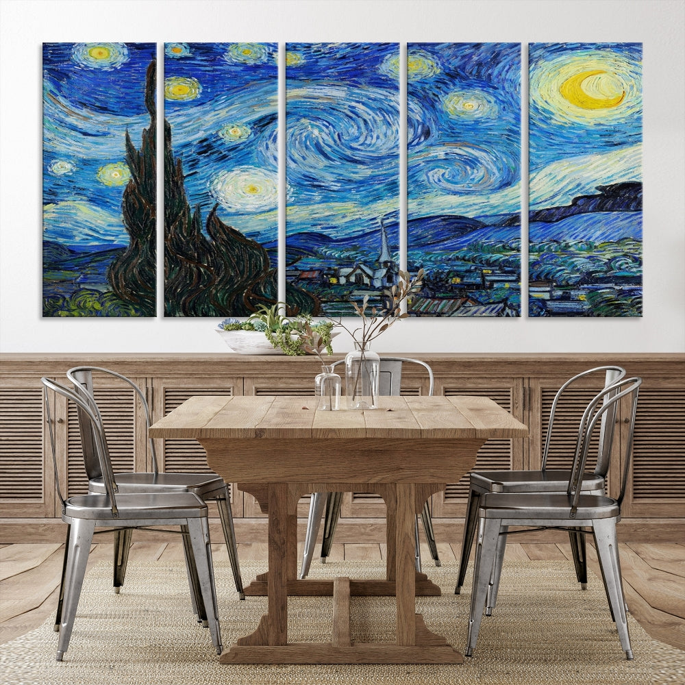 The Starry Night by Vincent van Gogh Canvas Painting Famous Modern Wall Art Print