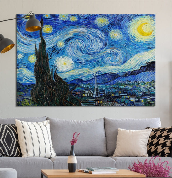 The Starry Night by Vincent van Gogh Canvas Painting Famous Modern Wall Art Print