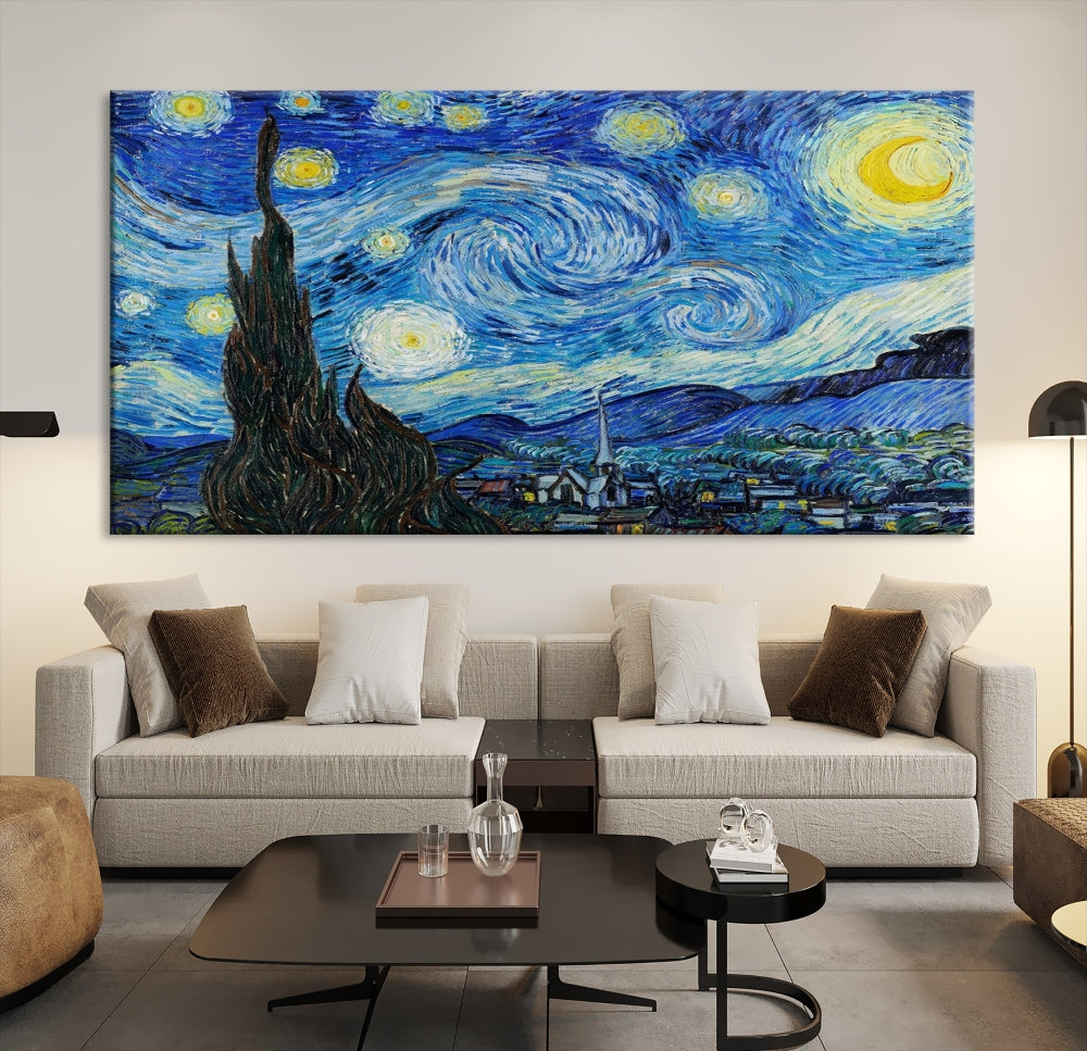 The Starry Night by Vincent van Gogh Canvas Painting Famous Modern Wall Art Print