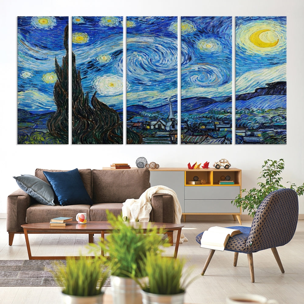 The Starry Night by Vincent van Gogh Canvas Painting Famous Modern Wall Art Print