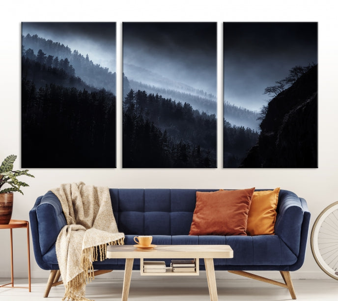 Thrilling Forest Landscape Picture Large Wall Art Canvas Print Framed