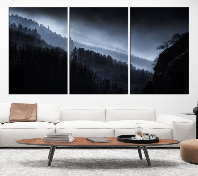 Thrilling Forest Landscape Picture Large Wall Art Canvas Print Framed